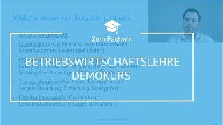 Betriebswirtschaftslehre Teil 1 IHK Fachwirt Demokurs BWL [upl. by Neiv]