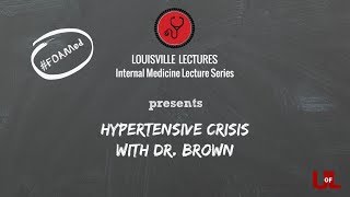 Hypertensive Crisis with Dr Lorrel Brown [upl. by Rexferd]