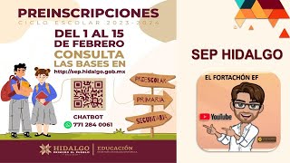 Preinscripciones Preescolar  Primaria  Secundaria SEP Hidalgo [upl. by Gaut]