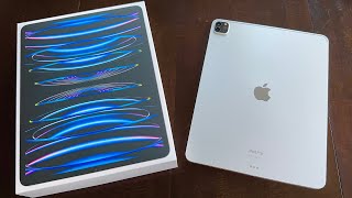 M2 iPad Pro 129quot UNBOXING and SETUP SILVER [upl. by Notlem107]