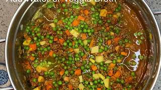 How to make YAKHNET BAZELLA – LAMB STEW WITH PEAS  Loulou’s Recipe [upl. by Tarsus118]