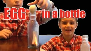 EGG IN A BOTTLE Easy Kids Science Experiments [upl. by Notsehc]