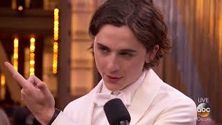 Best Actor nominee Timothée Chalamet brought his mom to the Oscars [upl. by Acyre]