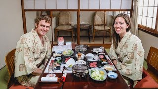 Traditional Japanese Food  Eating a Ryokan MultiCourse Kaiseki Dinner [upl. by Puto]