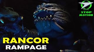 Star Wars RANCOR Rampage with Porkins Return of the Jedi Stop Motion Video Diorama [upl. by Hachmann]