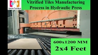 Vitrified Tiles Manufacturing Process in Hydraulic Press [upl. by Yelahc]