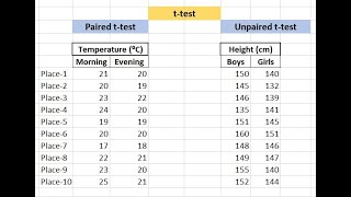 How to perform ttest in Excel [upl. by Jasmin]