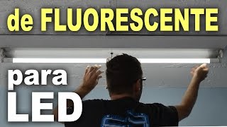 Como trocar lÃ¢mpada fluorescente por lÃ¢mpada de LED [upl. by Ludovick437]