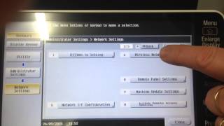 Konica Minolta bizhub C284e Wireless Settings [upl. by Arabrab]
