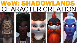 World of WarCraft Shadowlands Full Character Creation All Races amp Customization Options [upl. by Goodyear]