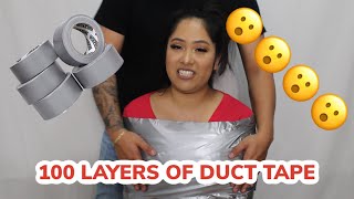 100 LAYERS OF DUCT TAPE CHALLENGE  PART 2 [upl. by Yesnik]