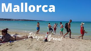 Beach walk  Playa SArenal  Mallorca 4K 🏖️🇪🇸 [upl. by Dare523]