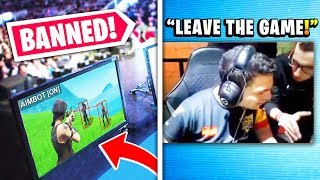 7 Fortnite PROS Caught CHEATING Live BANNED [upl. by Yasdnil]