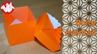 Origami  Boîte éventail de Tomoko Fuse  Fancy box Senbazuru [upl. by Essilrahc]