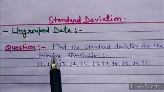 Standard Deviation for Ungrouped Data [upl. by Ressler]