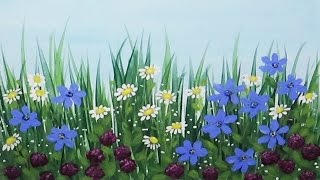 Wildflowers Acrylic Painting Time Lapse Speed painting [upl. by Nelsen595]