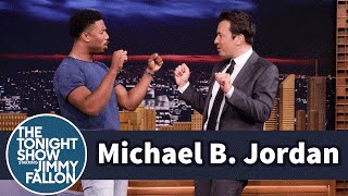 Michael B Jordan Slipped His Childhood Handshake into NBA 2K17 [upl. by Kirre943]