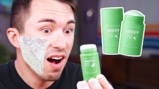 Men Try the Viral quotMiraclequot Green Stick Mask  Does It Work [upl. by Ednihek439]