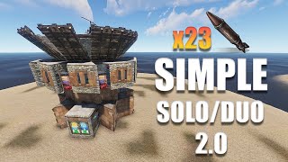 Simple Rust Base Design 2022  SoloDuo Bunker Base 20 Works on Console [upl. by Swane408]