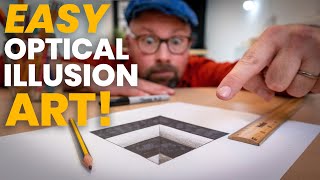 How to make Optical Illusion Art that tricks eyes A simple art lesson that develops drawing skills [upl. by Edeline]