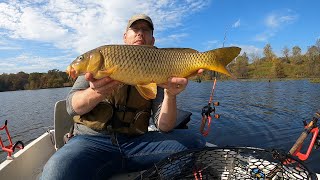 How to Catch Carp From a Boat  Fall Carp Fishing Tips and Tricks [upl. by Anissa440]