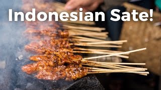 Indonesian Sate Satay  AMAZING Indonesian Street Food in Jakarta [upl. by Fredel]