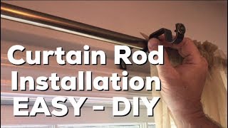 Installing Curtain Rod  Hang Curtain Rod  EASY DIY  How to [upl. by Aidroc782]