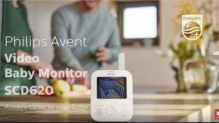 AVENT Video Baby Monitor  Philips  SCD620 [upl. by Nomde251]