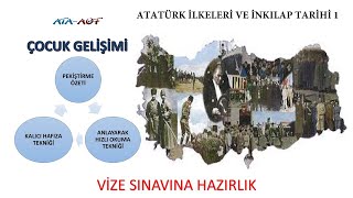 Atatürk İlkeleri ve İnkılap Tarihi 1 Vize Sınavına Hazırlık [upl. by Paradies]