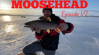 Ice Fishing MOOSEHEAD LAKE MAINE  HUGE Native Brook Trout PT 12 [upl. by Edea984]