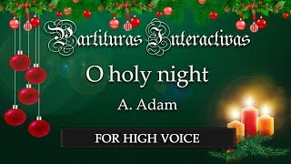 Cantique de Nöel O holy night KARAOKE FOR HIGH VOICE  A Adam  Key D Major [upl. by Franciskus]