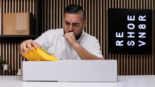 Off White Nike Air Force 1 University Gold Sneaker Unboxing [upl. by Concha]