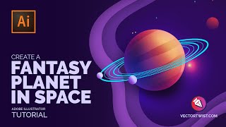 Create a 3D Planet in Space  Illustrator Tutorial [upl. by Moseley]