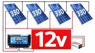 Como ligar 4 Painéis de 330w em SÉRIE ou PARALELO  12v [upl. by Joab]