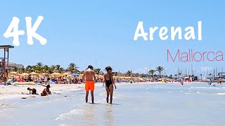 4K⛱Arenal Beach Playa de Palma Mallorca 2021August [upl. by Romeo]