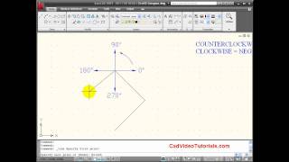 AutoCAD Tutorial  Relative Polar Coordinates Entry [upl. by Novel]