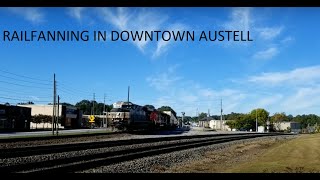 Railfanning in Downtown Austell Ft NS Amtrak and CP 101924 [upl. by Dorotea]