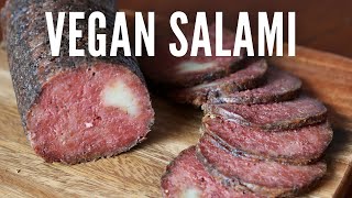 Vegan Salami  Deli Meat  no weird ingredients [upl. by Ecital]