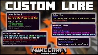 Minecraft  How To Add Custom Lore To Your Items JavaBedrock [upl. by Auqemahs]