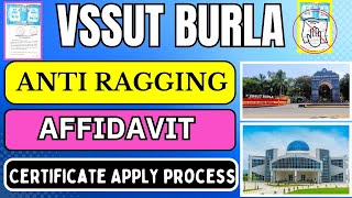 VSSUT BURLA ANTI RAGGING AFFIDAVIT Online Apply Process  VSSUT BURLA Registration Process [upl. by Bobine641]