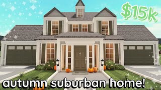 15k Bloxburg Autumn Suburban House Build 2 Story Tutorial [upl. by Rus552]