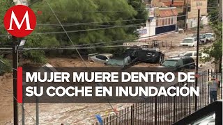 Fuertes lluvias provocan inundaciones en Nogales Sonora agua arrastra autos por las calles [upl. by Risley]