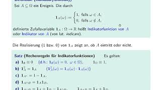 Indikatorfunktionen und Zählvariablen [upl. by Nilra]