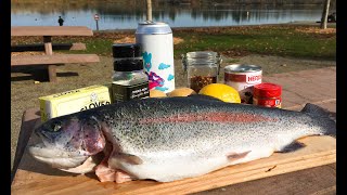 MOST DELICIOUS TROUT CATCH AND COOK  Fresh Water Fishing [upl. by Rebm929]