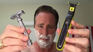 Philips Norelco One Blade VS Safety Razor  Which Shaves Best [upl. by Naitirb725]