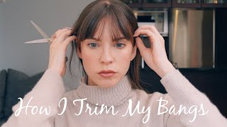 HOW TO TRIM YOUR BANGS AT HOME Plus Tips for Disguising Bangs [upl. by Anil]