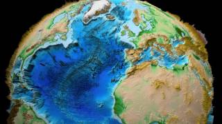 Earth 3D Relief x 100 Topography Bathymetry North [upl. by Nosecyrb]