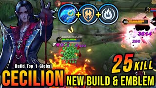 100 IMMORTAL 25 Kills Cecilion New Build and Emblem  Build Top 1 Global Cecilion  MLBB [upl. by Carlotta480]