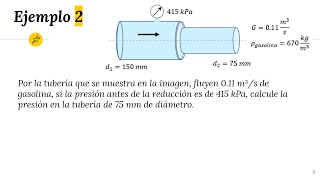 Principio de Bernoulli Ejemplo 2 [upl. by Buehler]