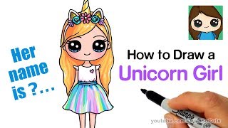 How to Draw a Unicorn Cute Girl Easy [upl. by Harpole]